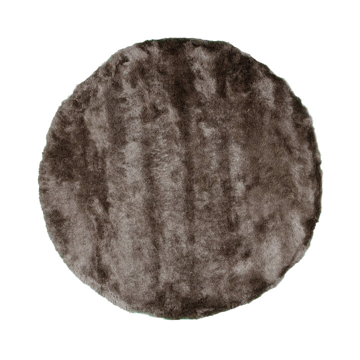 Rond hoogpolig vloerkleed - Glorious Zilver/Grijs - 1