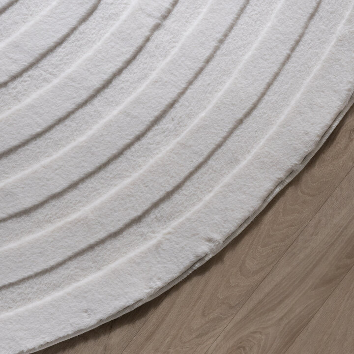 Organisch vloerkleed - Flowy Wavy Creme - 4