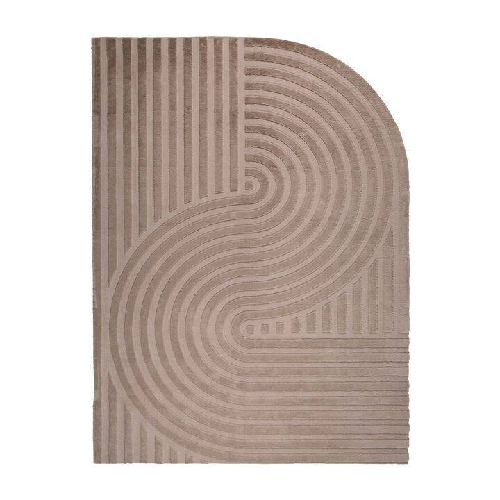 Organisch vloerkleed - Flowy Wavy Taupe - 1