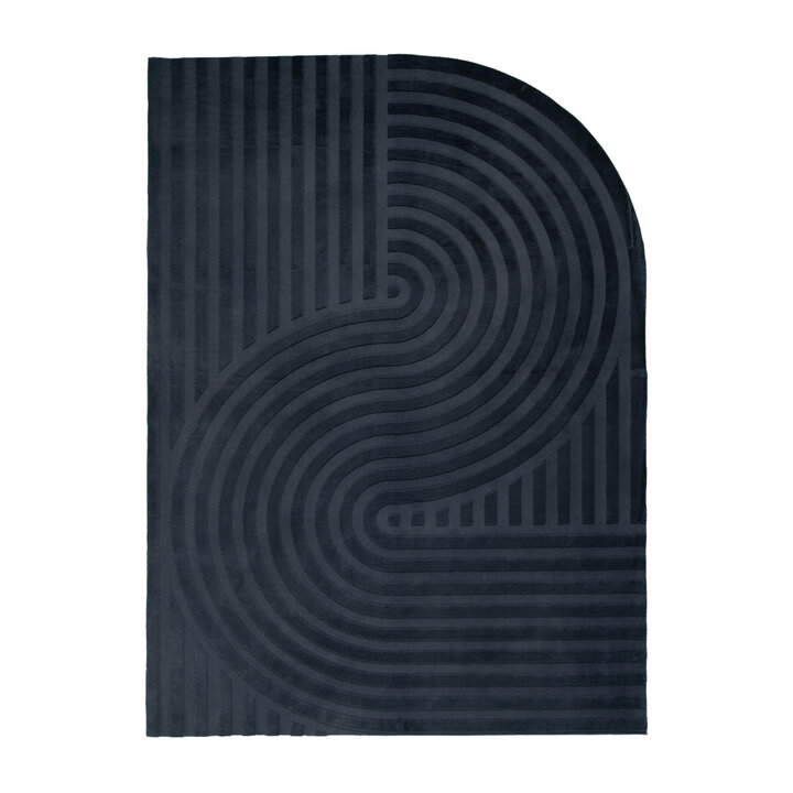 Organisch vloerkleed - Flowy Wavy Antraciet - 1