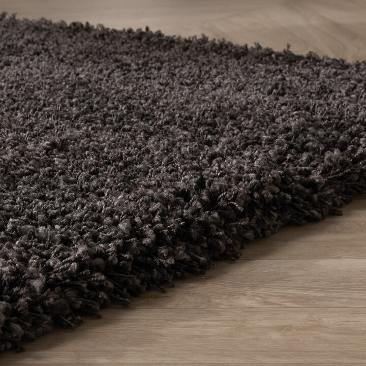 Luxe hoogpolig vloerkleed - Yves Antraciet - 5