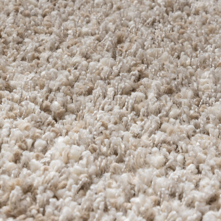 Rond hoogpolig vloerkleed - Yves Beige - 3