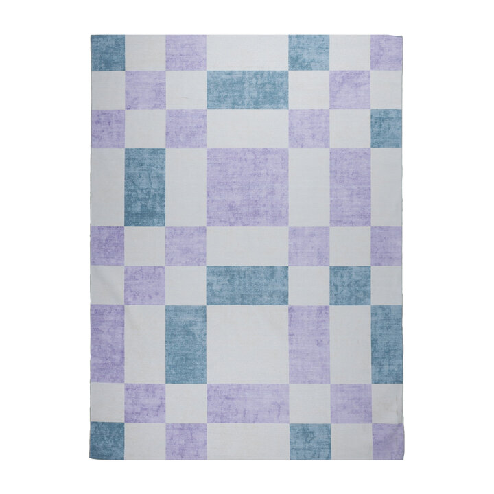 Retro binnen- & buitenvloerkleed - Pop Cubes Lila - 1