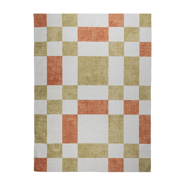Retro binnen- & buitenvloerkleed - Pop Cubes Terra - 1