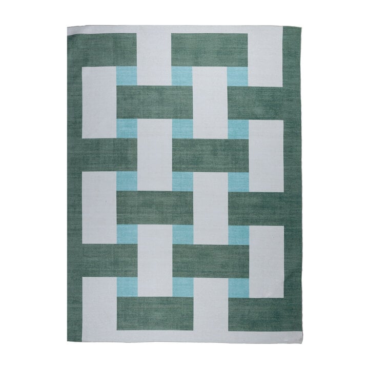 Retro binnen- & buitenvloerkleed - Pop Lines Groen - 1