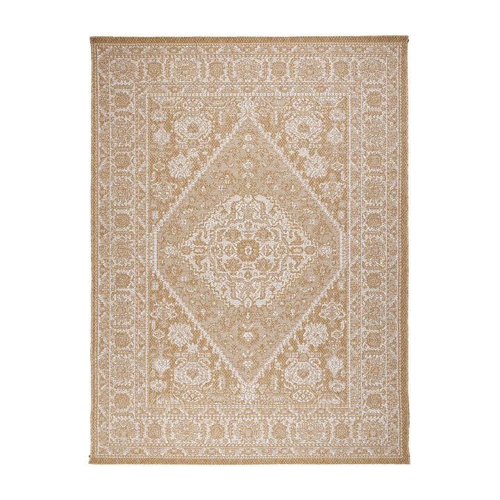 Jute buitenkleed - Daisy Medaillon Wit - 1
