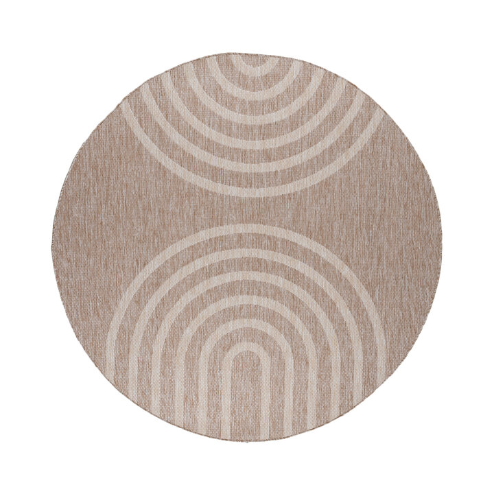 Rond In- & Outdoor vloerkleed - Sierra Arches Beige/Creme - 1