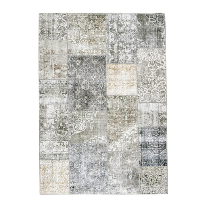 Patchwork vloerkleed - Lago Grijs - 1