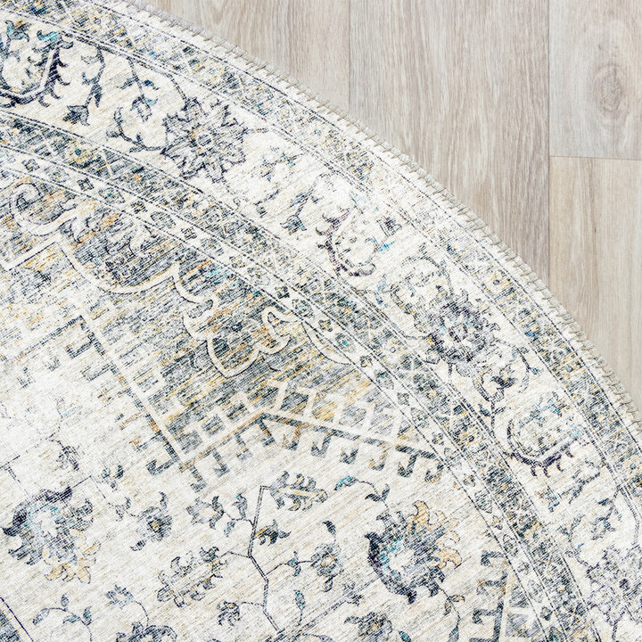 Rond Vintage vloerkleed - Lago Grijs - 3