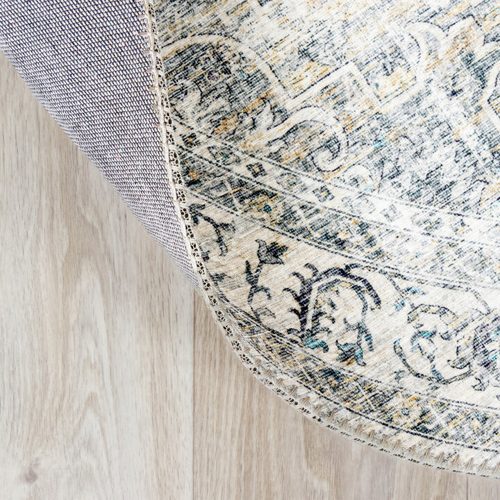 Rond Vintage vloerkleed - Lago Grijs - 5