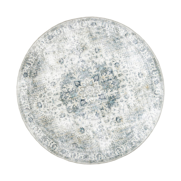 Rond Vintage vloerkleed - Lago Grijs - 1