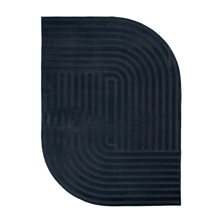 Organisch vloerkleed - Flowy Lines Antraciet - 1