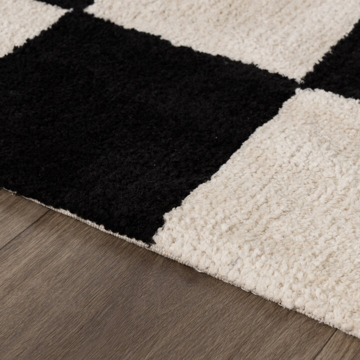 Checkerboard vloerkleed - Blox Zwart - 5