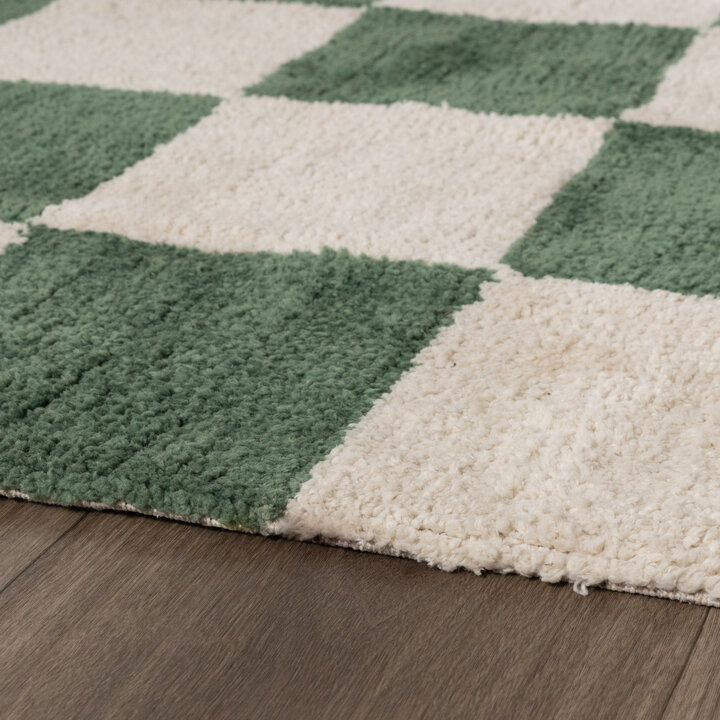 Checkerboard vloerkleed - Blox Groen - 5