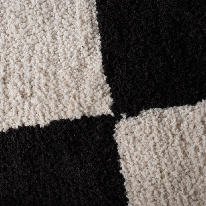 Checkerboard vloerkleed - Blox Fringe Zwart - 3