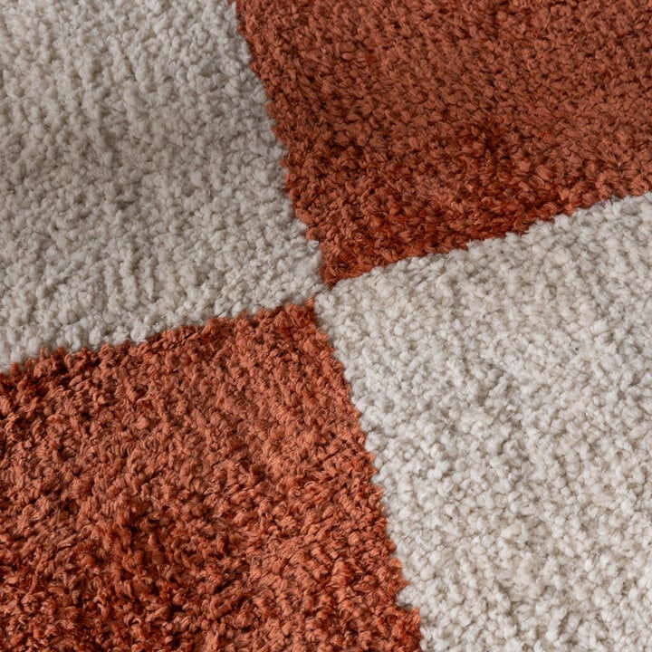Checkerboard vloerkleed - Blox Fringe Terra - 3