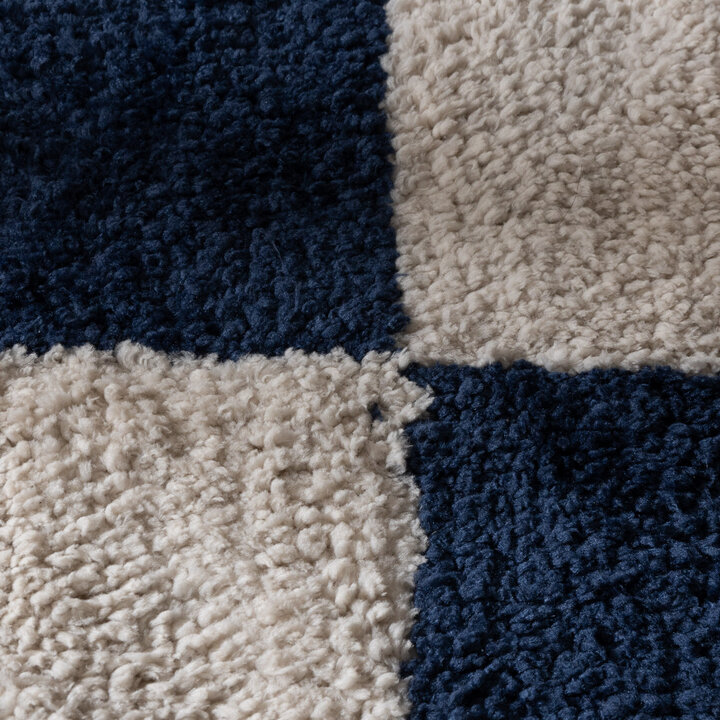 Checkerboard vloerkleed - Blox Fringe Blauw - 3
