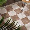 Checkerboard vloerkleed - Blox Fringe Beige - thumbnail 2