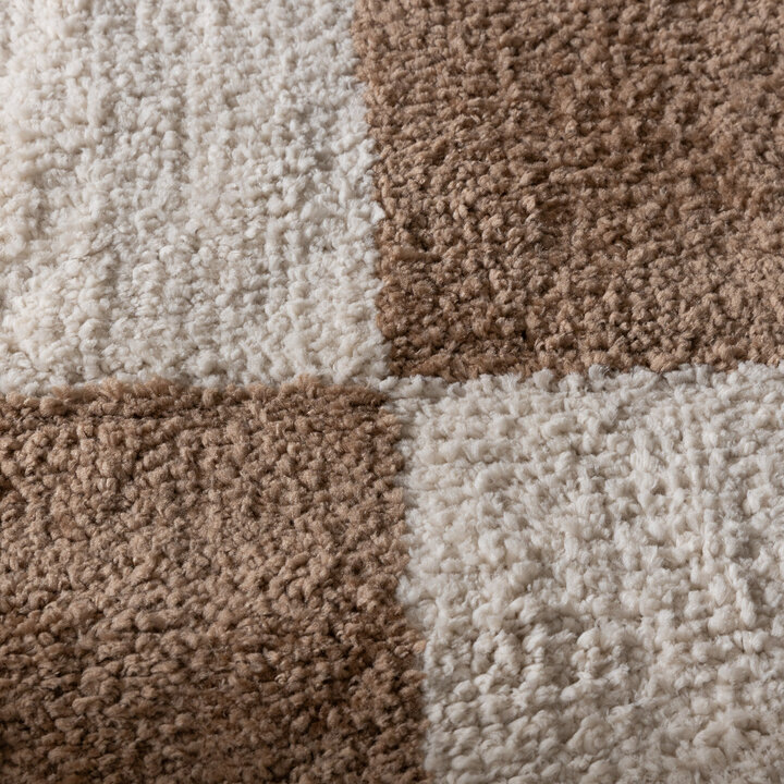 Checkerboard vloerkleed - Blox Fringe Beige - 3