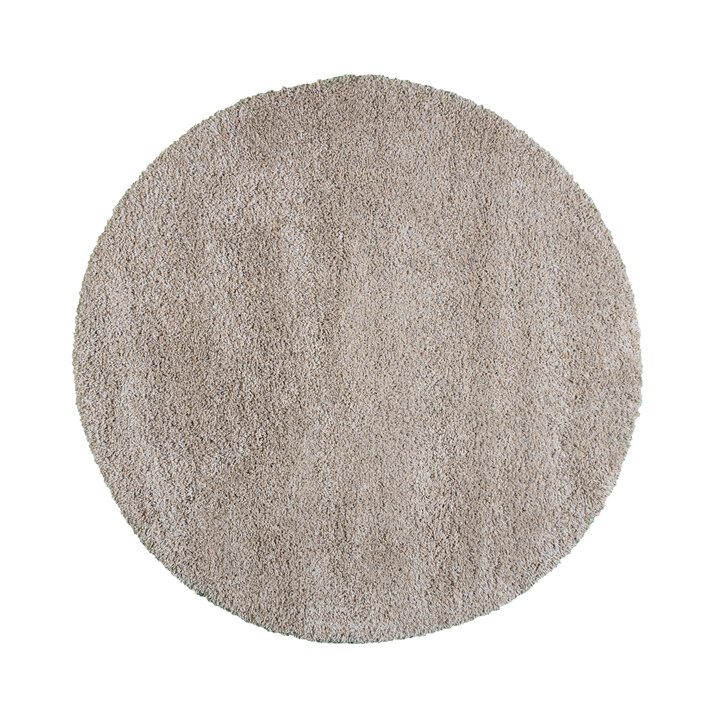 Rond hoogpolig vloerkleed - Yves Taupe - 1