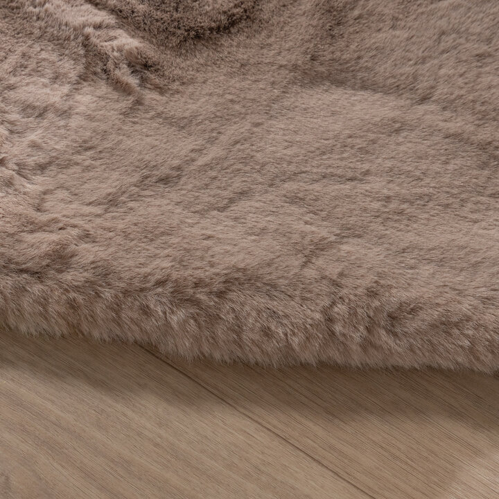 Ovaal hoogpolig vloerkleed - Comfy Supreme Taupe - 5