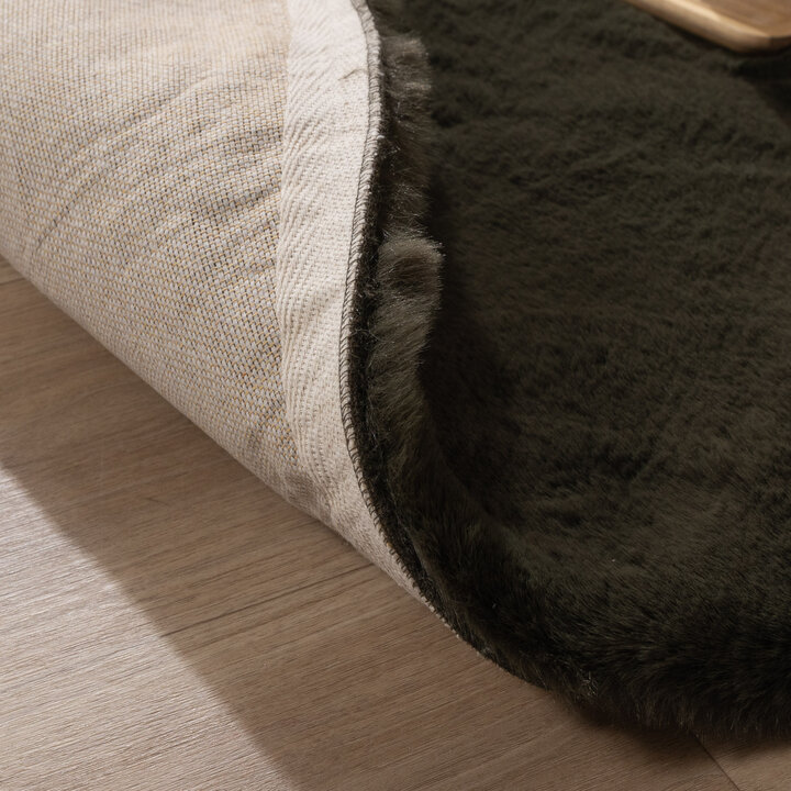 Rond Hoogpolig vloerkleed - Comfy Supreme Groen - 6