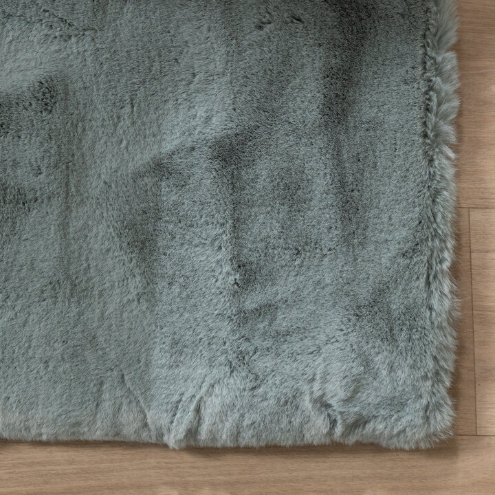 Zacht Hoogpolig vloerkleed - Comfy Supreme Blauw/Groen - 4