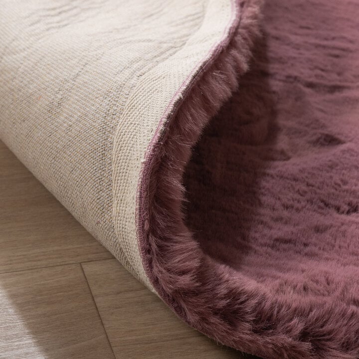 Rond Hoogpolig vloerkleed - Comfy Supreme Donkerroze - 6