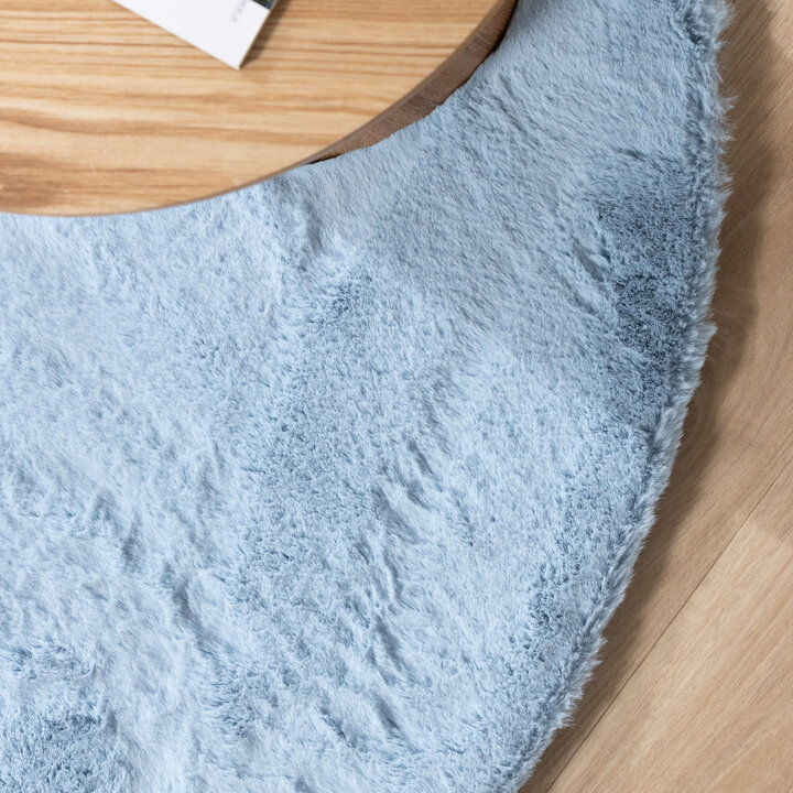 Rond Hoogpolig vloerkleed - Comfy Supreme Lichtblauw - 4