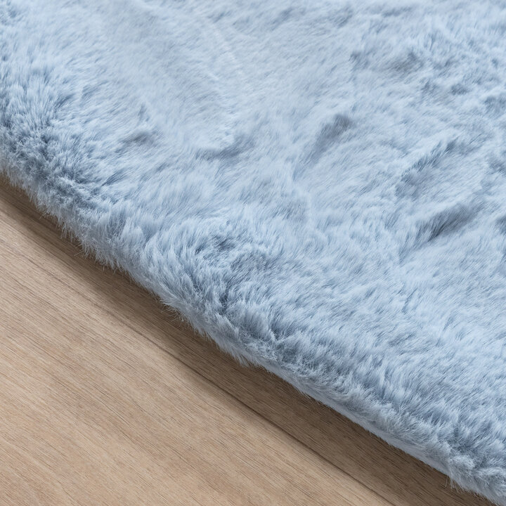 Rond Hoogpolig vloerkleed - Comfy Supreme Lichtblauw - 5