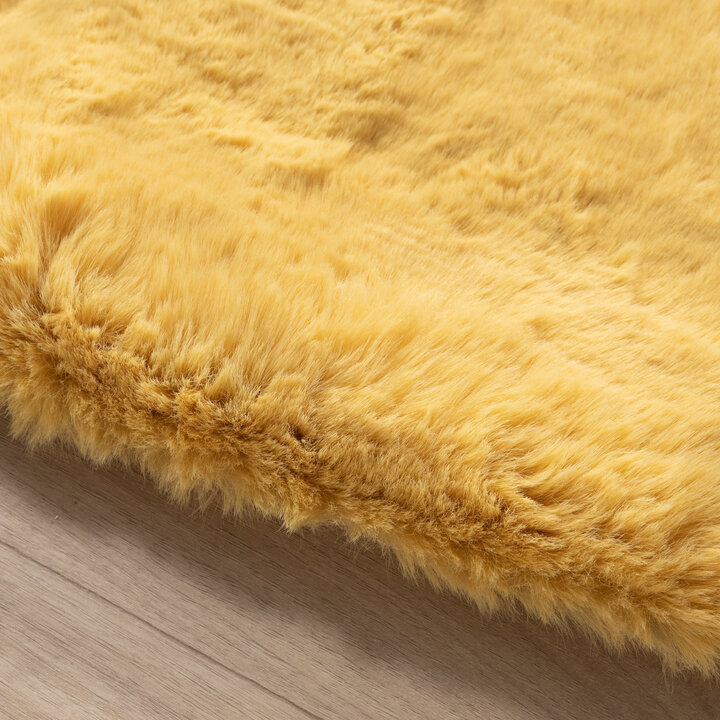 Rond Hoogpolig vloerkleed - Comfy Supreme Geel - 5