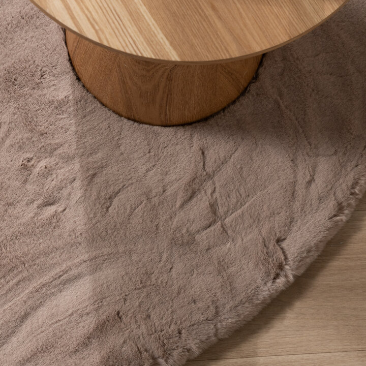 Rond Hoogpolig vloerkleed - Comfy Supreme Taupe - 4