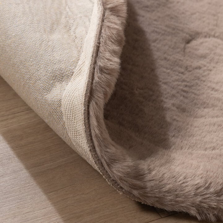 Rond Hoogpolig vloerkleed - Comfy Supreme Taupe - 6