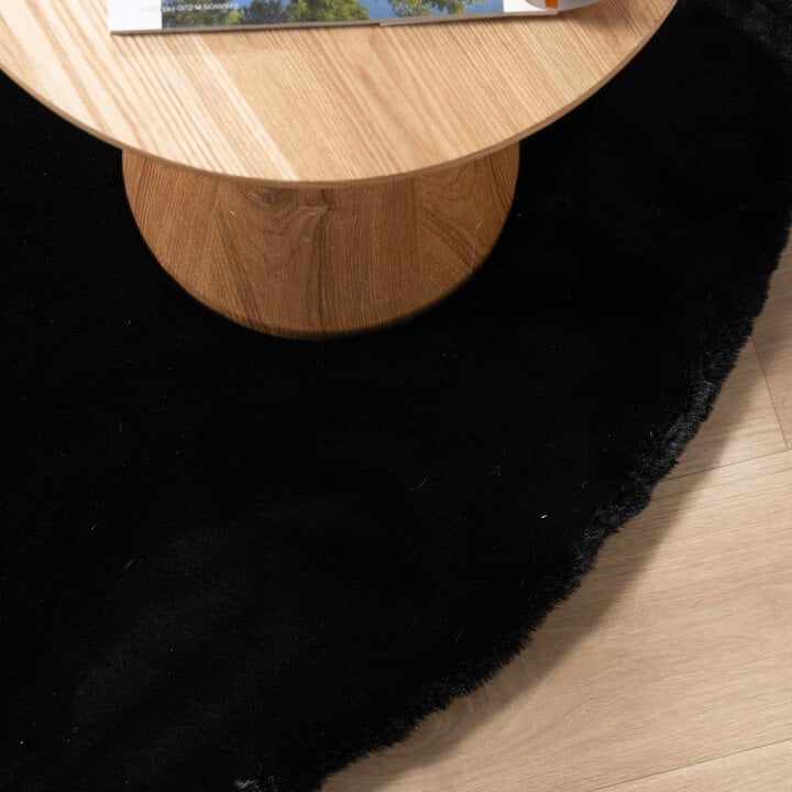 Rond Hoogpolig vloerkleed - Comfy Supreme Zwart - 4