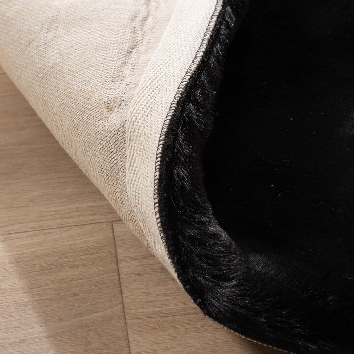 Rond Hoogpolig vloerkleed - Comfy Supreme Zwart - 6