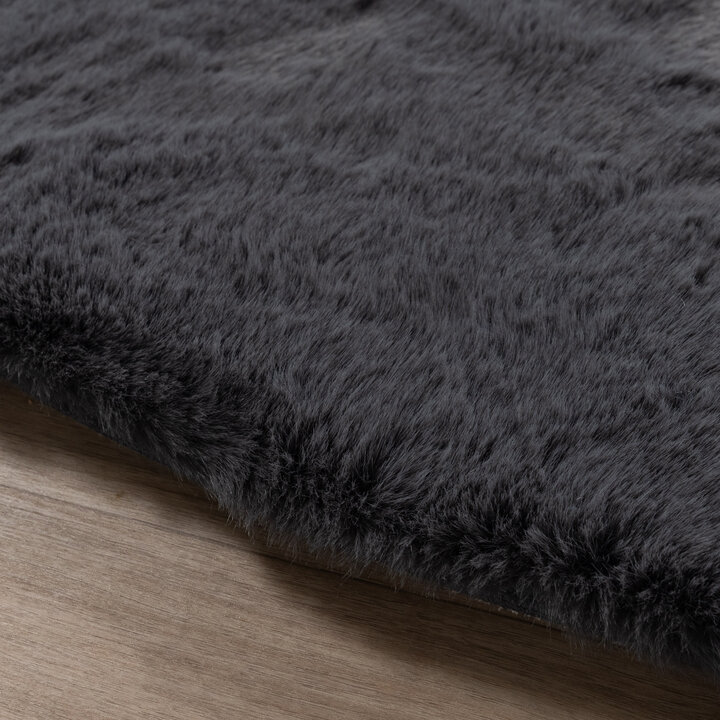 Rond Hoogpolig vloerkleed - Comfy Supreme Antraciet - 5