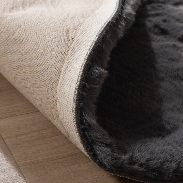 Rond Hoogpolig vloerkleed - Comfy Supreme Antraciet - 6