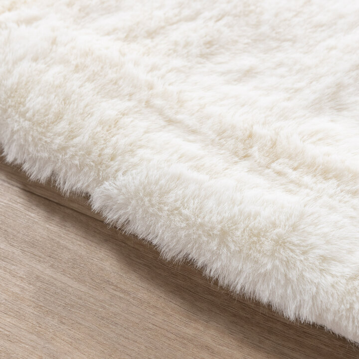 Rond Hoogpolig vloerkleed - Comfy Supreme Wit - 5