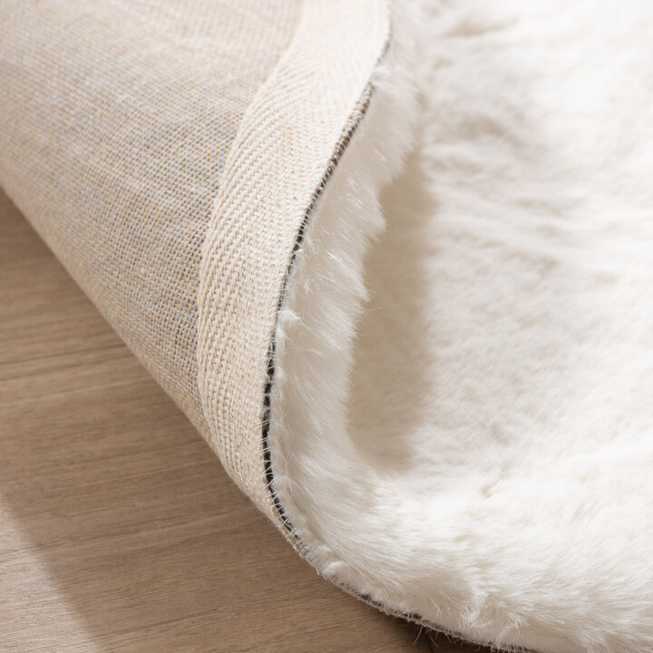 Rond Hoogpolig vloerkleed - Comfy Supreme Wit - 6