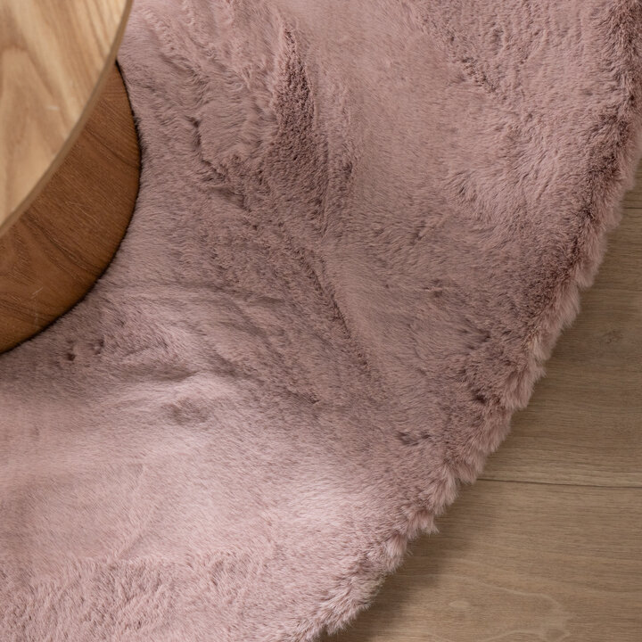 Rond Hoogpolig vloerkleed - Comfy Supreme Roze - 4