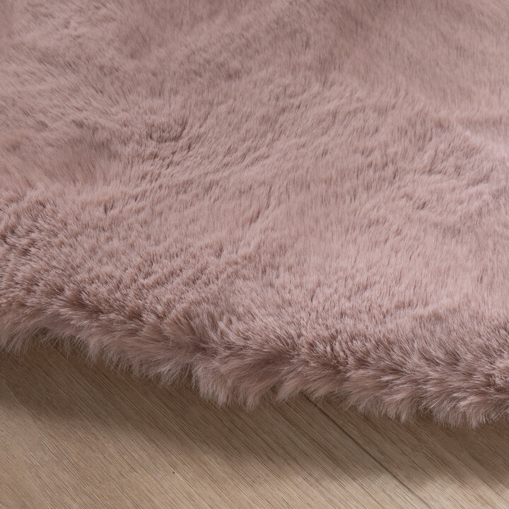 Rond Hoogpolig vloerkleed - Comfy Supreme Roze - 5