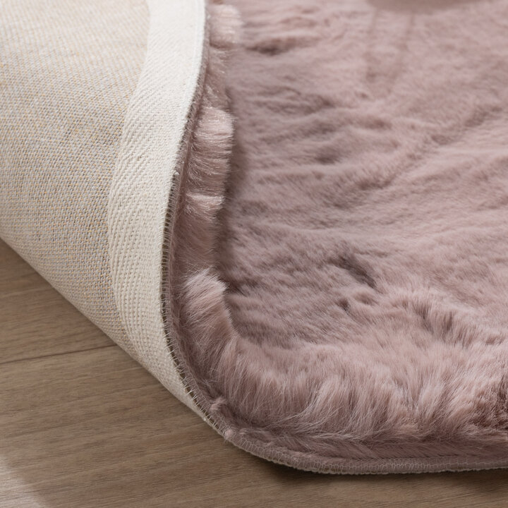 Rond Hoogpolig vloerkleed - Comfy Supreme Roze - 6