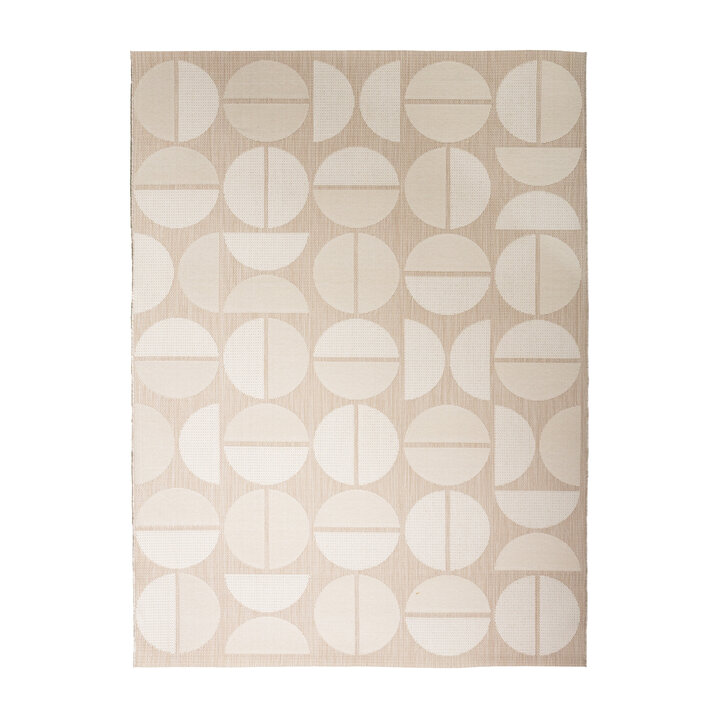 Buitenvloerkleed - Capri Circles Beige/Creme - 1