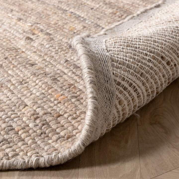 Rond wollen vloerkleed - Feline Taupe/Gemeleerd  - 4