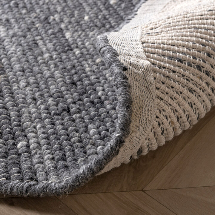 Rond wollen vloerkleed - Feline Antraciet/Gemeleerd - 4