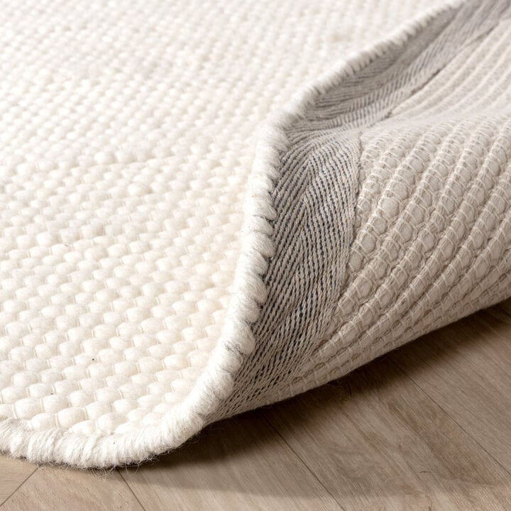 Rond wollen vloerkleed - Feline Wit - 4