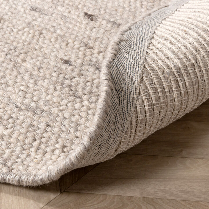 Rond wollen vloerkleed - Feline Wit/Gemeleerd - 4