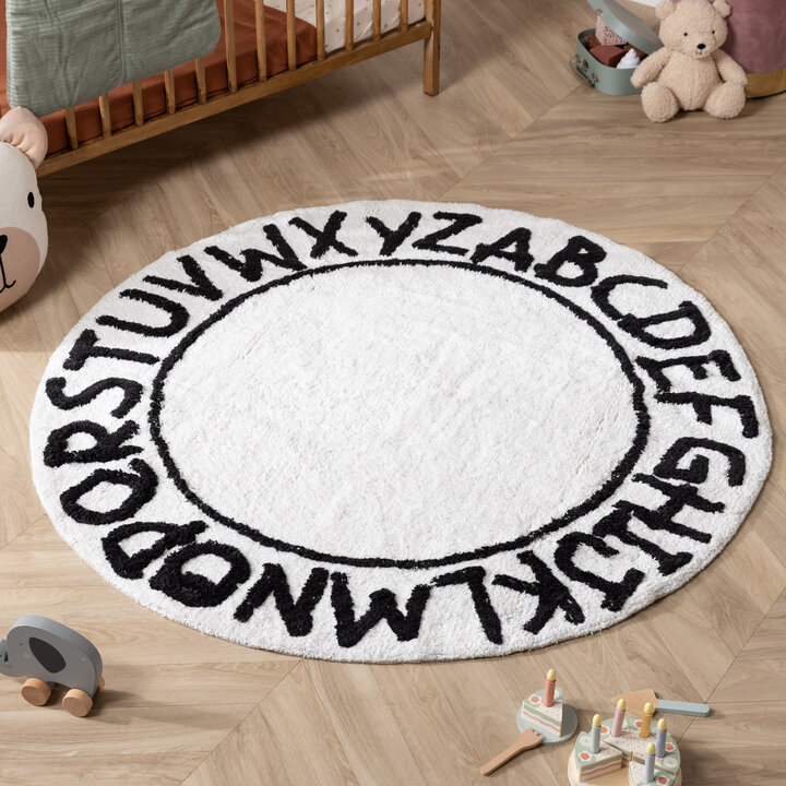 Rond vloerkleed kinderkamer - Bodhi Wit