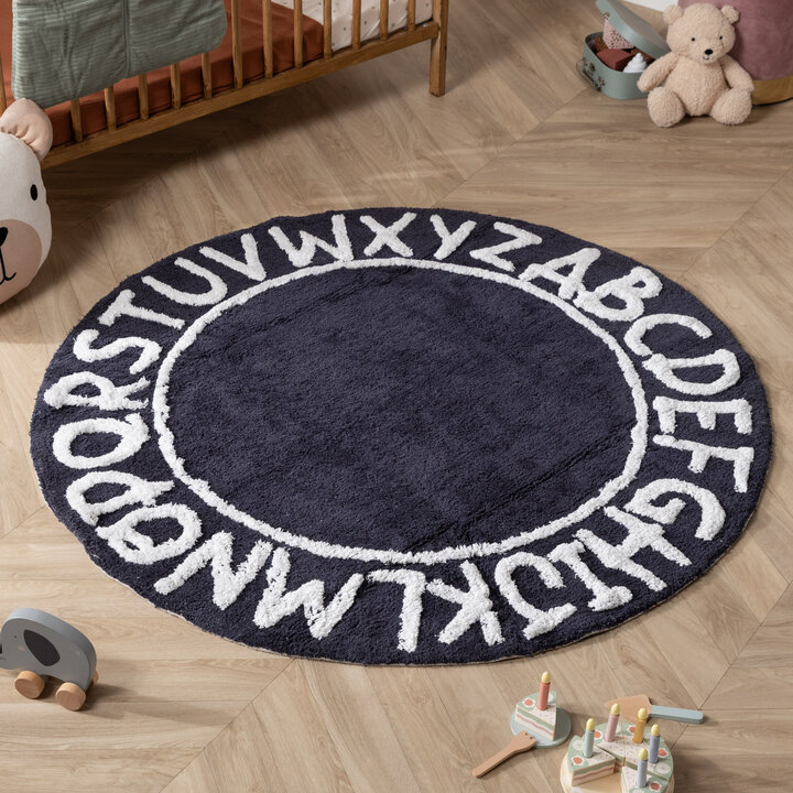 Rond vloerkleed kinderkamer - Bodhi Donkerblauw