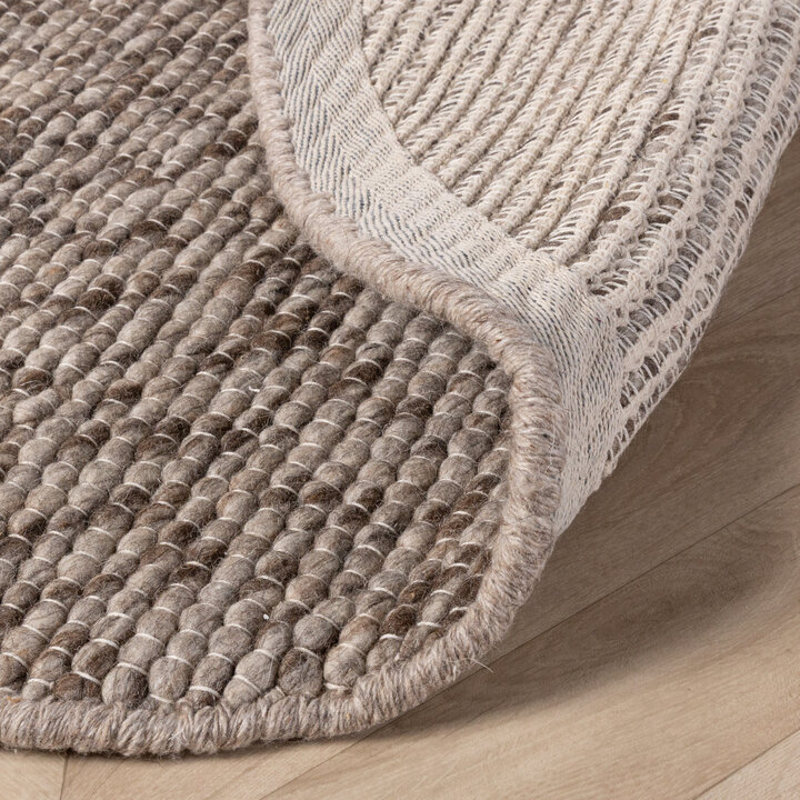 Rond wollen vloerkleed - Feline Bruin/Gemeleerd - 4